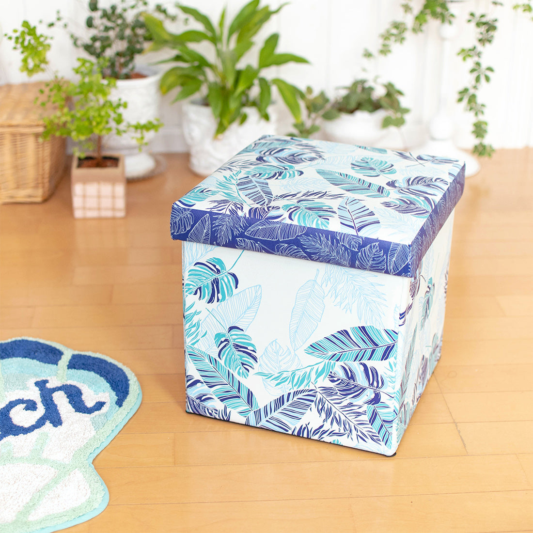 収納ボックス スツール パラダイスリーフ 収納ケース ハワイアン柄
