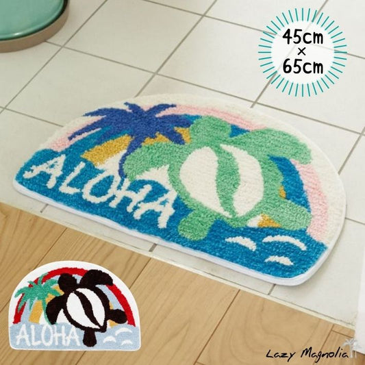 バスマット キッチンマット 玄関マット ハワイアン ホヌ柄 アーヌエヌエホヌ マット Kahiko