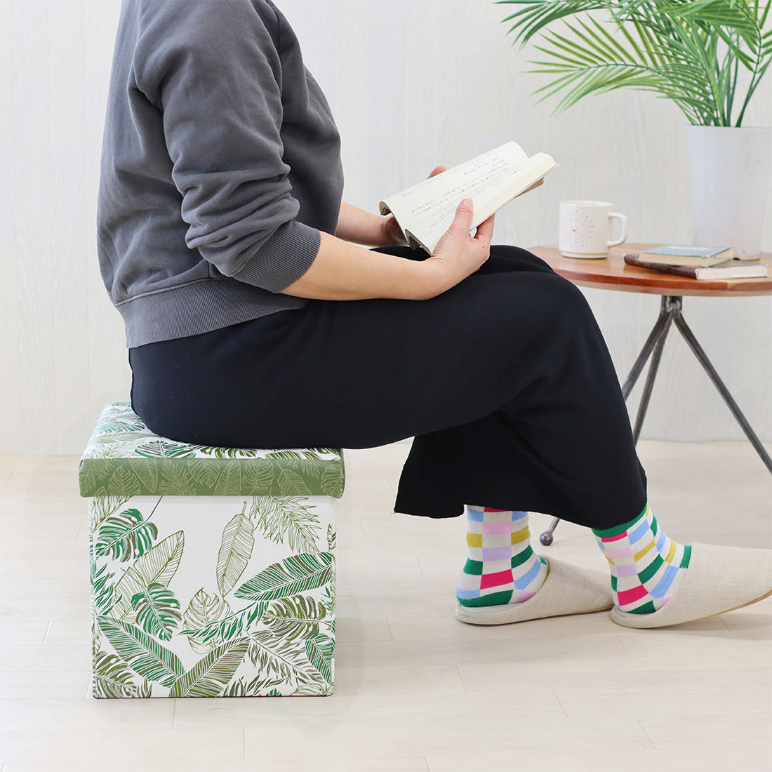 収納ボックス スツール パラダイスリーフ 収納ケース ハワイアン柄